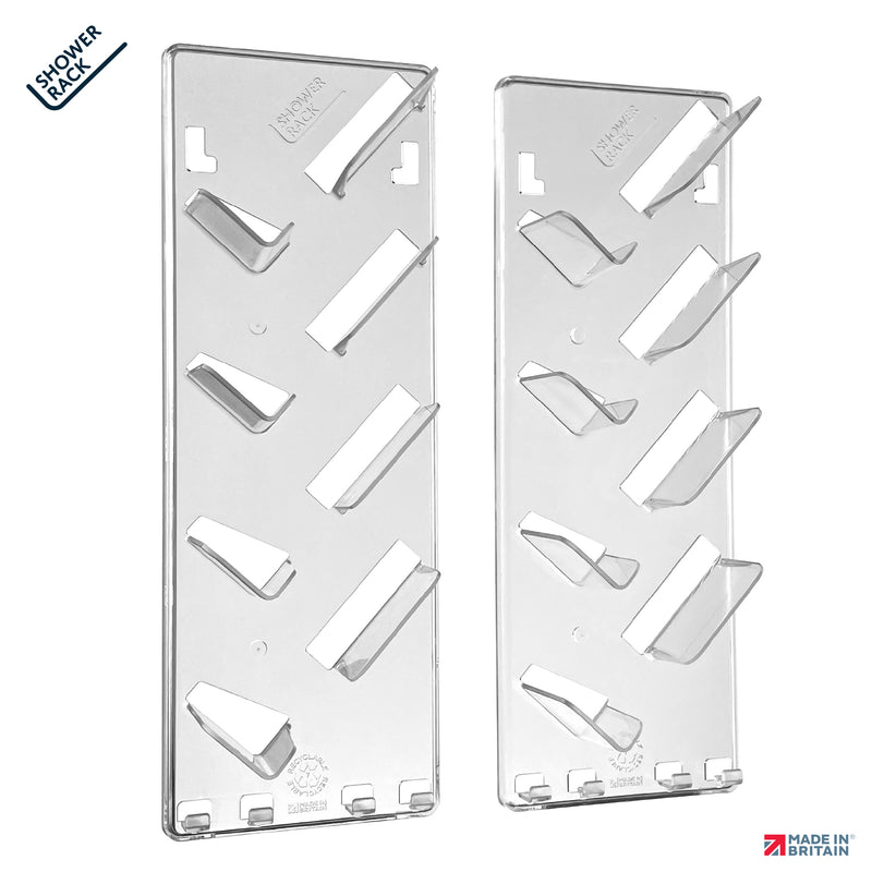 Shower Rack, Wall Mounting, Easy Glue Application Organiser Caddy, 2-Pack