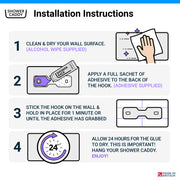 How to install the SBW Shower Caddy. Follow the instructiona and the caddy will not fall