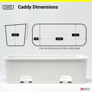 The internal dimensions of the SBW Shower Caddy bathroom organiser