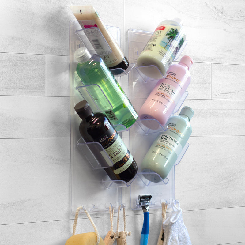 SBW Shower Rack 3XL installed in a bathroom shower with glue mounting