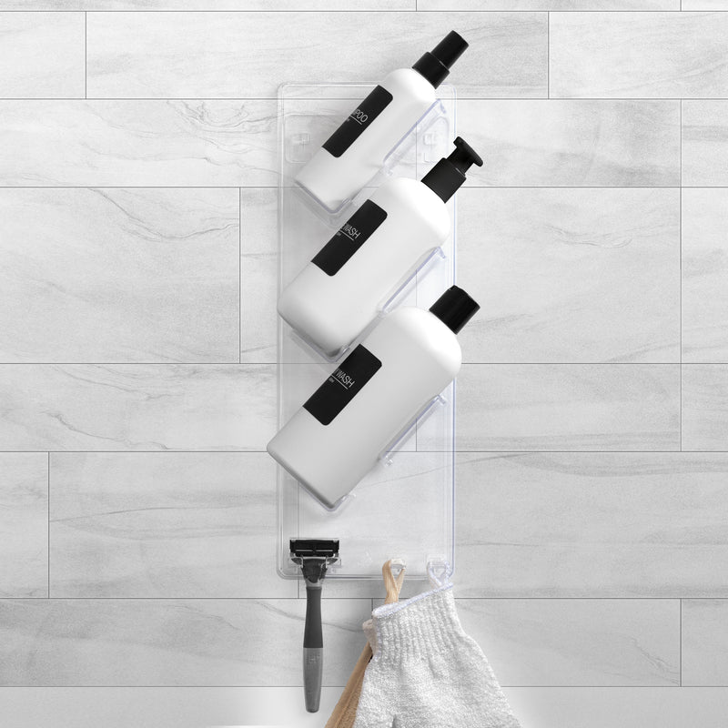 Shower Rack 3XL, Wall Mounting, Easy Glue Application Shower Caddies For XL Size Bottles, Single, Right