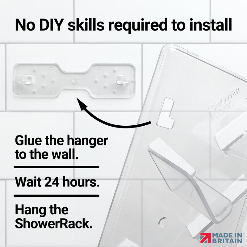 Shower Rack, Wall Mounting, Easy Glue Application Organiser Caddy, Single, Left