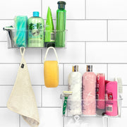 SBW Shower Caddy clear transparent bathroom organiser with super strong glue application